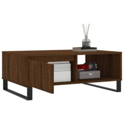 Berkfield Home Decorative Coffee Table Brown Oak 90x60x35 cm Engineered Wood - Size: 90 x 60 x 35 cm - thumbnail 4