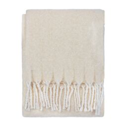 Wylder Nature Isla Woven Tasselled Throw in Cream - Size: 130 cm x 180 cm - thumbnail 2