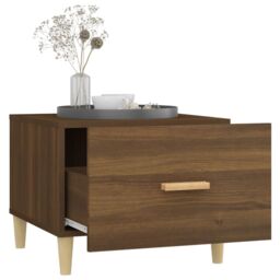 Berkfield Home Coffee Table Brown Oak 50x50x40 cm Engineered Wood - Size: 50 x 50 x 40 cm - thumbnail 4