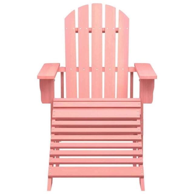 Berkfield Home Garden Adirondack Chair with Ottoman Solid Fir Wood Pink - image 1