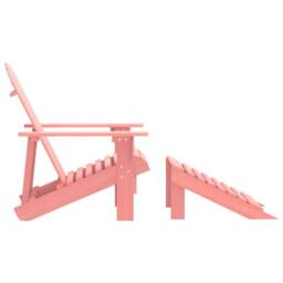 Berkfield Home Garden Adirondack Chair with Ottoman Solid Fir Wood Pink - thumbnail 5