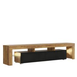 Mex Furniture LTD TV Unit Nova 200cm - Dark Oak & Black Matt Doors & LED Lights - thumbnail 9