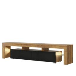 Mex Furniture LTD TV Unit Nova 200cm - Dark Oak & Black Matt Doors & LED Lights - thumbnail 7