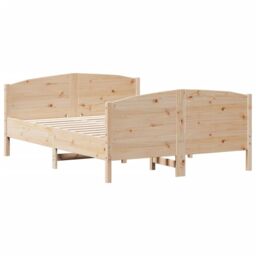 Berkfield Home Bed Frame without Mattress 150x200 cm King Size Solid Wood Pine in Brown - thumbnail 3