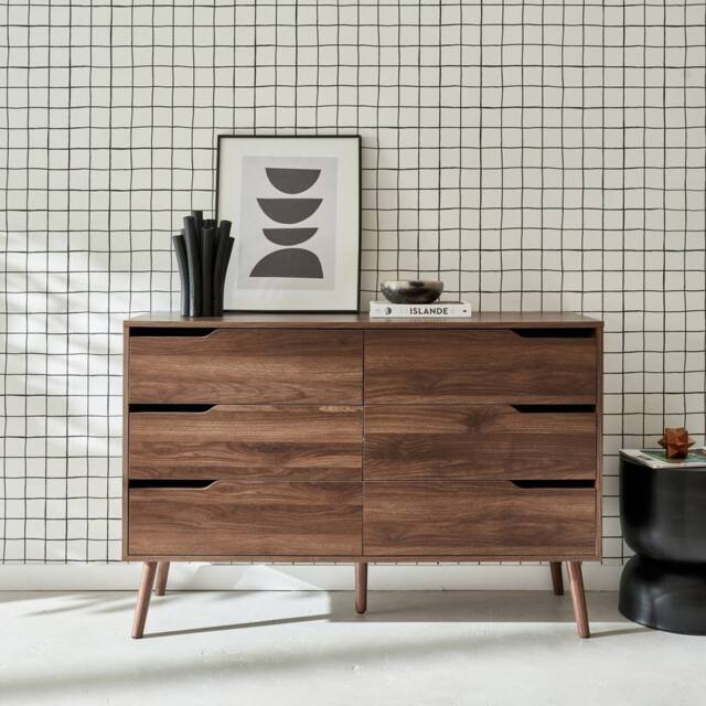sweeek 6-drawer chest with wood effect in Dark Brown - image 1
