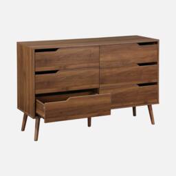 sweeek 6-drawer chest with wood effect in Dark Brown - thumbnail 2