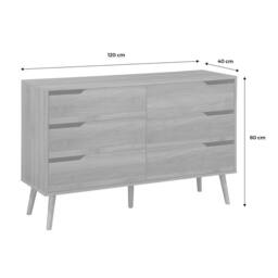 sweeek 6-drawer chest with wood effect in Dark Brown - thumbnail 7