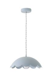 ValueLights Millie Metal Flower Style Scallop Ceiling Pendant Light & Bulb in Baby Blue - thumbnail 6