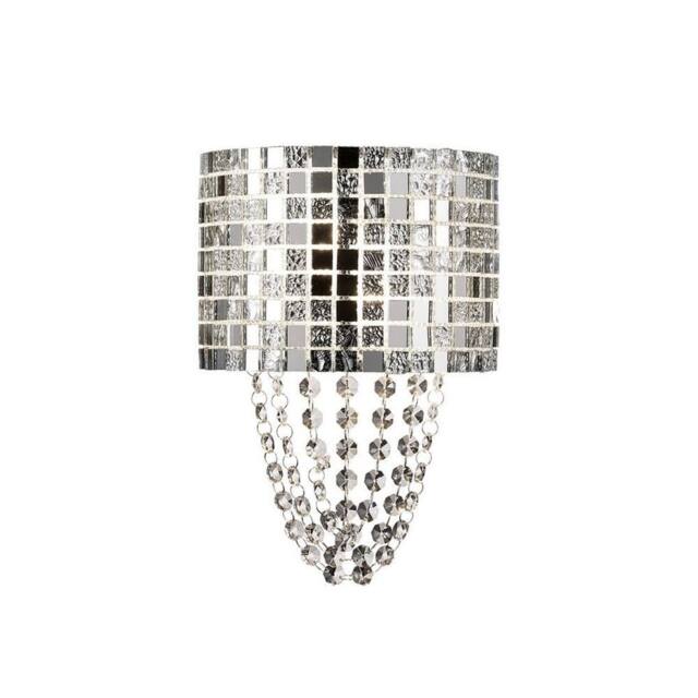 Netlighting Camden Wall Lamp 2 Light G9 Polished Chrome Mosaic Glass Crystal in Grey - image 1