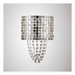 Netlighting Camden Wall Lamp 2 Light G9 Polished Chrome Mosaic Glass Crystal in Grey - thumbnail 2