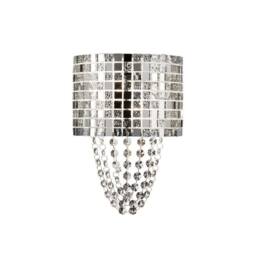 Netlighting Camden Wall Lamp 2 Light G9 Polished Chrome Mosaic Glass Crystal in Grey - thumbnail 1