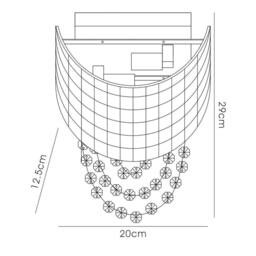 Netlighting Camden Wall Lamp 2 Light G9 Polished Chrome Mosaic Glass Crystal in Grey - thumbnail 3