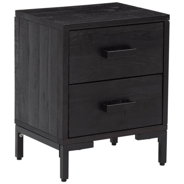 Berkfield Home Beautiful Bedside Cabinets 2 pcs Black 36x30x45 cm Solid Wood Pine - Size: 36 x 30 x 45 cm - image 1