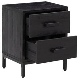Berkfield Home Beautiful Bedside Cabinets 2 pcs Black 36x30x45 cm Solid Wood Pine - Size: 36 x 30 x 45 cm - thumbnail 4
