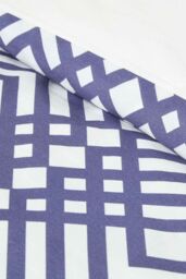 Homescapes Geometric Digitally Printed Cotton Duvet Cover Set in Indigo - Size: Double - thumbnail 2