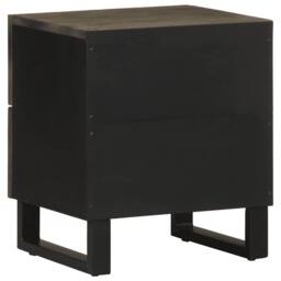 Berkfield Home Bedside Cabinet Black 40x33x46 cm Solid Wood Mango - Size: 40 x 33 x 46 cm - thumbnail 5
