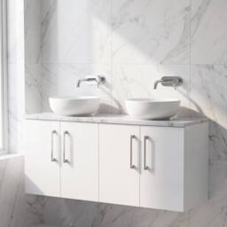 Balterley Level 1200mm Wall Hung 4 Door Unit with Laminate Worktop Gloss White - thumbnail 6