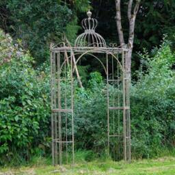 Ascalon Design Ltd Ornate Archway - L153 x W62 x H290 cm - Antique Blue Rust in Grey - thumbnail 1