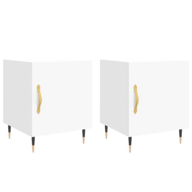 Berkfield Home Bedside Cabinets 2 pcs White 40x40x50 cm Engineered Wood - Size: 40 x 40 x 50 cm - image 1