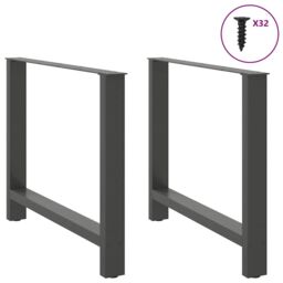 Berkfield Home Coffee Table Legs Anthracite 2 pcs 100x(72-73) cm Steel - thumbnail 3
