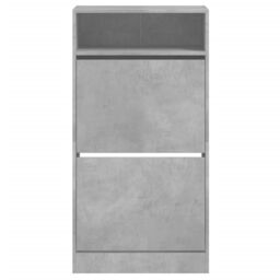Berkfield Home Shoe Cabinet Concrete Grey 60x34x116 cm Engineered Wood - Size: 60 x 34 x 116 cm - thumbnail 5