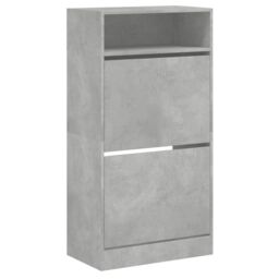 Berkfield Home Shoe Cabinet Concrete Grey 60x34x116 cm Engineered Wood - Size: 60 x 34 x 116 cm - thumbnail 4