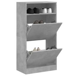 Berkfield Home Shoe Cabinet Concrete Grey 60x34x116 cm Engineered Wood - Size: 60 x 34 x 116 cm