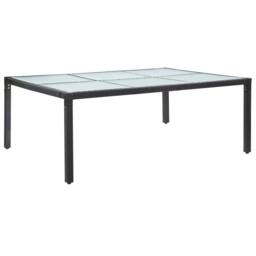 Berkfield Home Outdoor Dining Table Black 200x150x74 cm Poly Rattan - Size: 200 x 150 x 74 cm - thumbnail 2