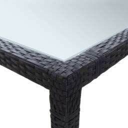 Berkfield Home Outdoor Dining Table Black 200x150x74 cm Poly Rattan - Size: 200 x 150 x 74 cm - thumbnail 3