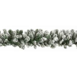 Samuel Alexander 2.7m (9ft) Luxury Imperial Green Snowflocked Christmas Garland - thumbnail 8