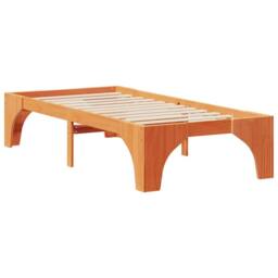 Berkfield Home Stylish Floor Bed Frame with Storage Brown 90 x 190 cm Solid pine wood - thumbnail 7