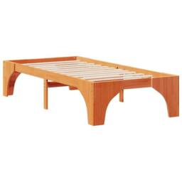 Berkfield Home Stylish Floor Bed Frame with Storage Brown 90 x 190 cm Solid pine wood - thumbnail 3