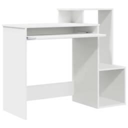 Berkfield Home White Computer Desk White Chipboard Standard Storage - thumbnail 5