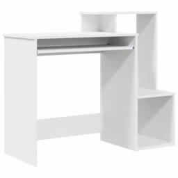 Berkfield Home White Computer Desk White Chipboard Standard Storage - thumbnail 1