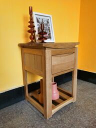 FURNITURE ONE Oak Bedside Table, Bedside Nightstand End Table, FULLY ASSEMBLY in Light Oak - Size: 1 Pack - thumbnail 2