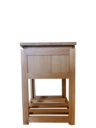 FURNITURE ONE Oak Bedside Table, Bedside Nightstand End Table, FULLY ASSEMBLY in Light Oak - Size: 1 Pack - thumbnail 4