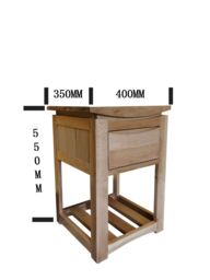 FURNITURE ONE Oak Bedside Table, Bedside Nightstand End Table, FULLY ASSEMBLY in Light Oak - Size: 1 Pack - thumbnail 5