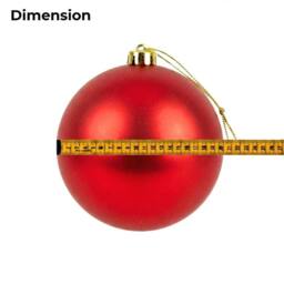 Shatchi 20cm Mat Christmas Bauble - Premium Bauble & Home Décor Ornament in Red - Size: 20 cm - thumbnail 4