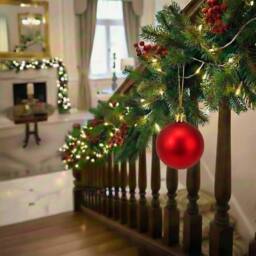 Shatchi 20cm Mat Christmas Bauble - Premium Bauble & Home Décor Ornament in Red - Size: 20 cm - thumbnail 2