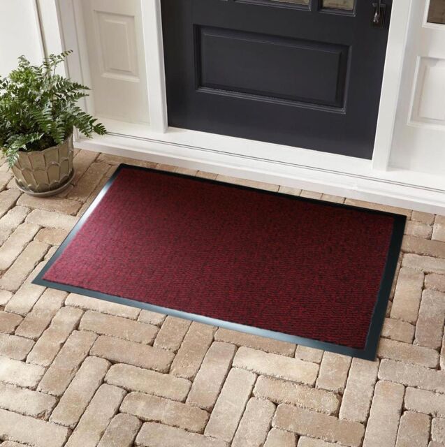 Desire Rugs Non Slip Dirt Trapper Rubber Edged PVC Barrier Door Entrance Mats in Red - Size: 90 cm x 120 cm - image 1