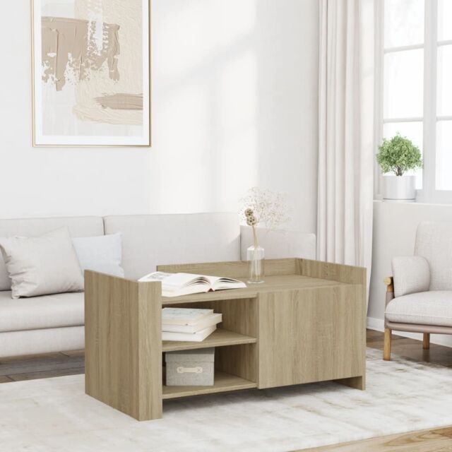 Berkfield Home Coffee Table Sonoma Oak 100x50x50 cm Engineered Wood in Brown - Size: 100 x 50 x 50 cm - image 1