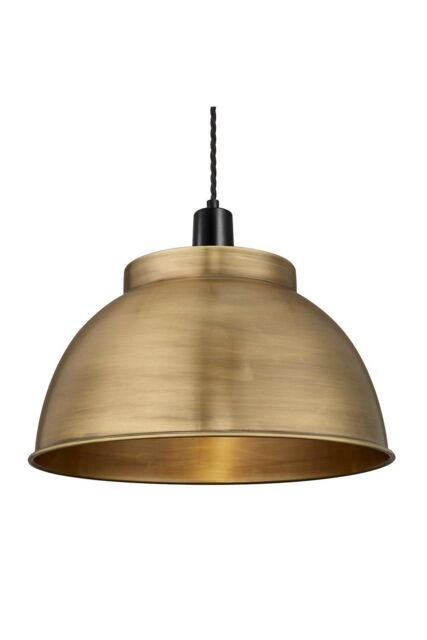 Industville Sleek Dome Pendant, 17 Inch, Brass, Black Holder in Bronze - image 1