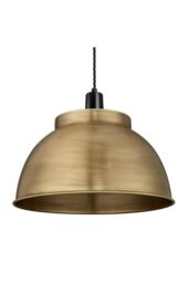Industville Sleek Dome Pendant, 17 Inch, Brass, Black Holder in Bronze - thumbnail 2