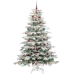 Berkfield Home Artificial Hinged Christmas Tree White 180 cm PE & PVC - thumbnail 3