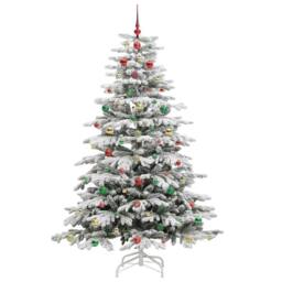 Berkfield Home Artificial Hinged Christmas Tree White 180 cm PE & PVC - thumbnail 6