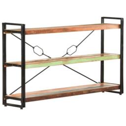 Berkfield Home Decorative 3-Tier Bookcase 140x30x80 cm Solid Reclaimed Wood - Size: 140 x 30 x 80 cm - thumbnail 2