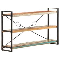 Berkfield Home Decorative 3-Tier Bookcase 140x30x80 cm Solid Reclaimed Wood - Size: 140 x 30 x 80 cm - thumbnail 7