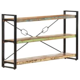 Berkfield Home Decorative 3-Tier Bookcase 140x30x80 cm Solid Reclaimed Wood - Size: 140 x 30 x 80 cm - thumbnail 8