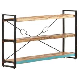 Berkfield Home Decorative 3-Tier Bookcase 140x30x80 cm Solid Reclaimed Wood - Size: 140 x 30 x 80 cm - thumbnail 6