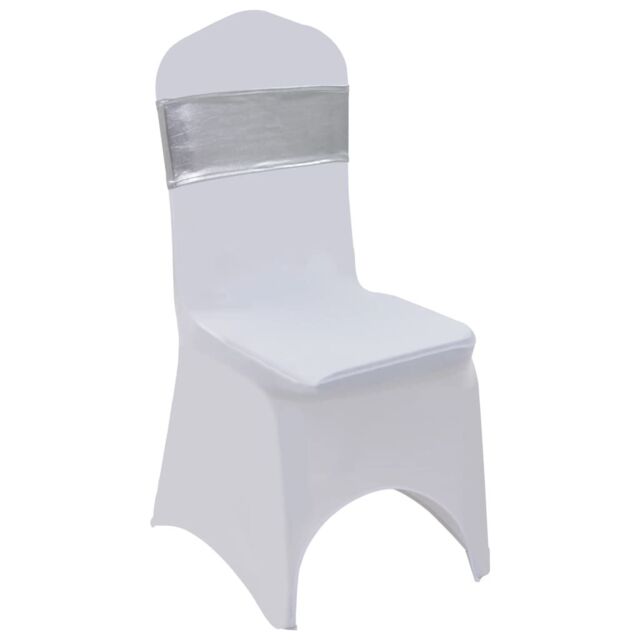 Berkfield Home 25 pcs Stretchable Chair Band with Diamond Buckle Silver - image 1